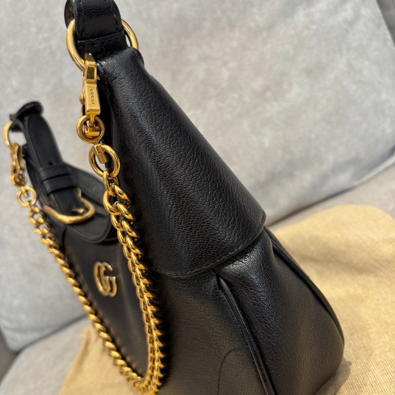 {🖤近新 🇹🇼101購入}Gucci Aphrodite 小牛皮鍊帶手提/肩背彎月兩用包-4