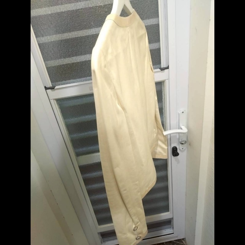 Chanel 珠光膚皮漆皮邊四口袋皮外套-16