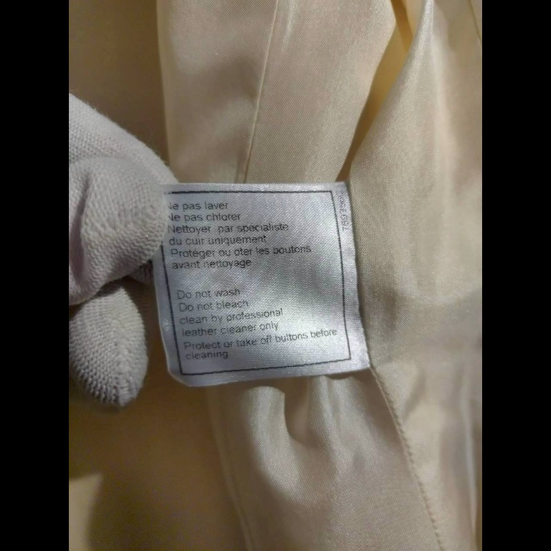 Chanel 珠光膚皮漆皮邊四口袋皮外套-24