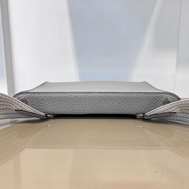 Hermes 冰川藍Togo皮Videpiches銀釦肩斜背包-5