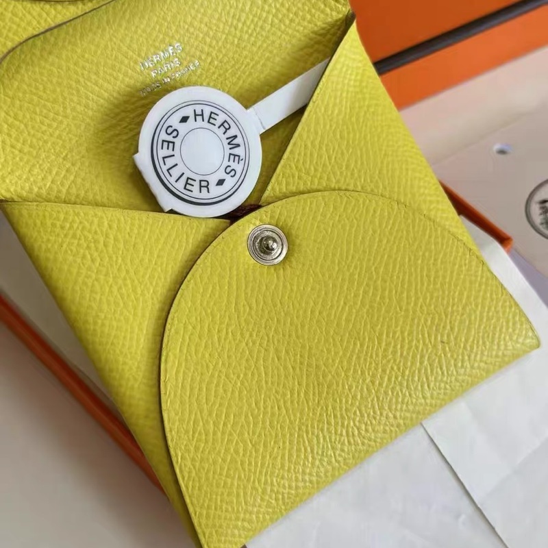 愛馬仕 Hermès Bastia 零錢包|R9黃色|經典小皮件 EPSOM-2