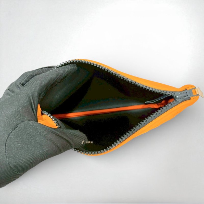 Hermes 經典橘太空棉Neobain Poulpe Fiction壓花字樣兩隻豹一字拉收納包-5