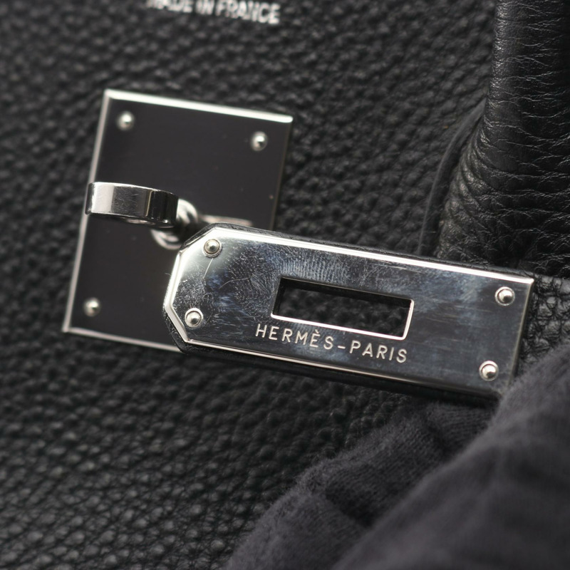 愛馬仕 Birkin 35 手提包，Togo 皮革，黑色，二手，女士，帶五金配件-7