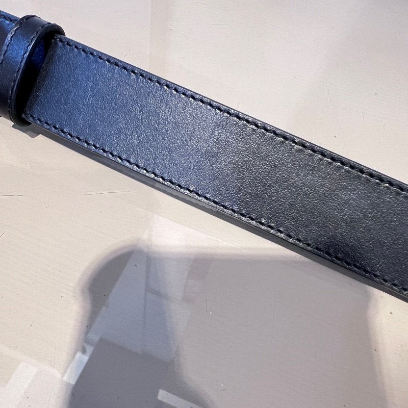 Gucci 黑牛皮Marmont金釦皮帶-8