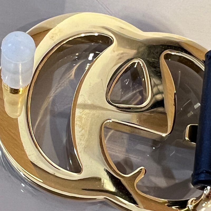 Gucci 黑牛皮Marmont金釦皮帶-11