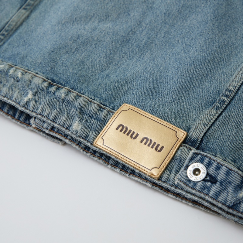 ❤️ MIU MIU 時尚百搭 精緻裝飾 牛仔外套-12
