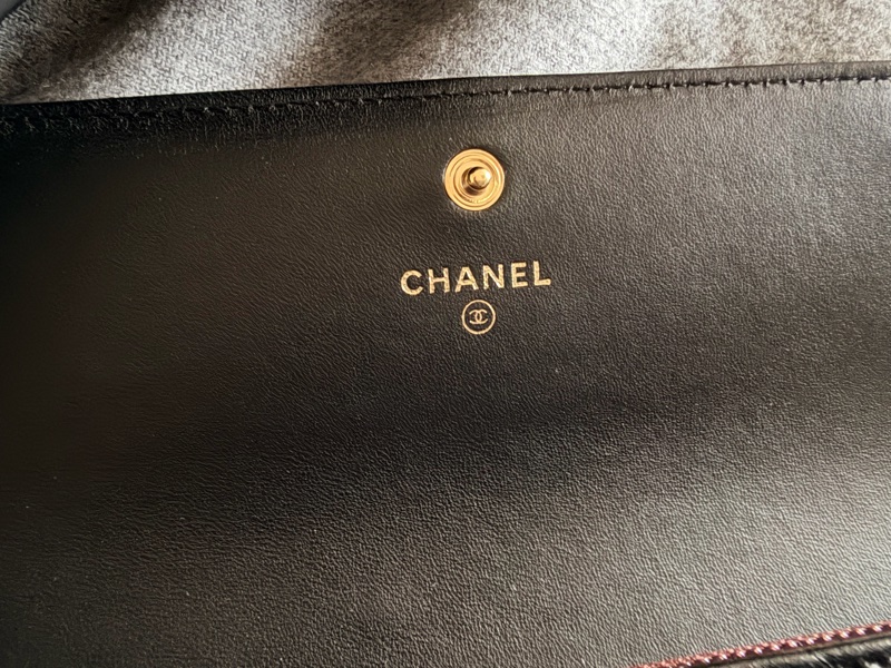 Chanel 黑金羊皮長夾-3