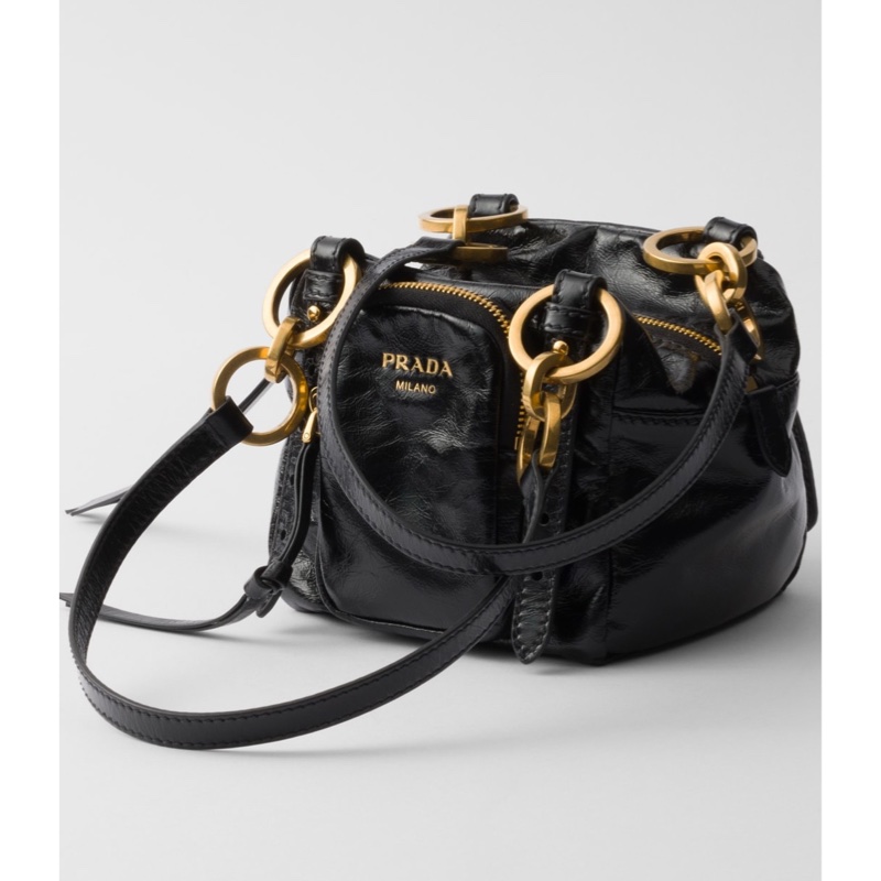 Prada 女士 Dangle皮革迷你手提包均碼碼MINI、14.5cm*13.5cm*14cm-1