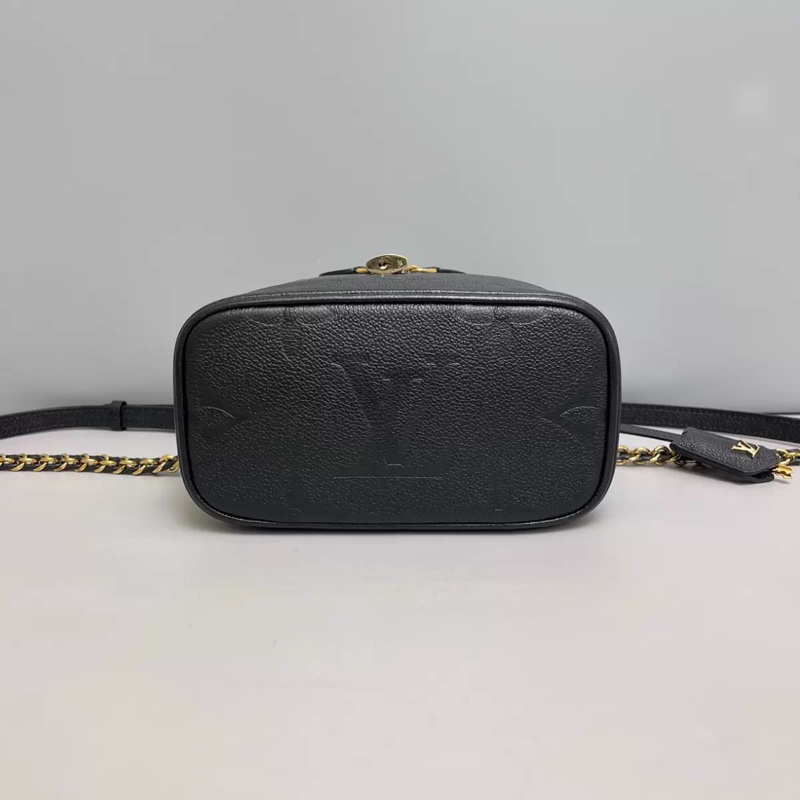 LV路易威登Vanity黑色牛皮壓紋小號化妝包 芯片-5