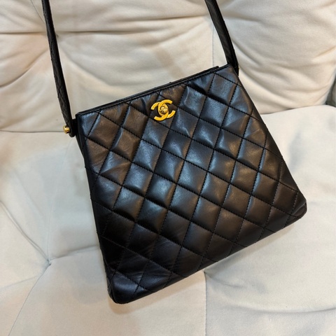 Chanel 香奈兒 雙子星 Kelly Shoulder 單肩 黑金 羊皮