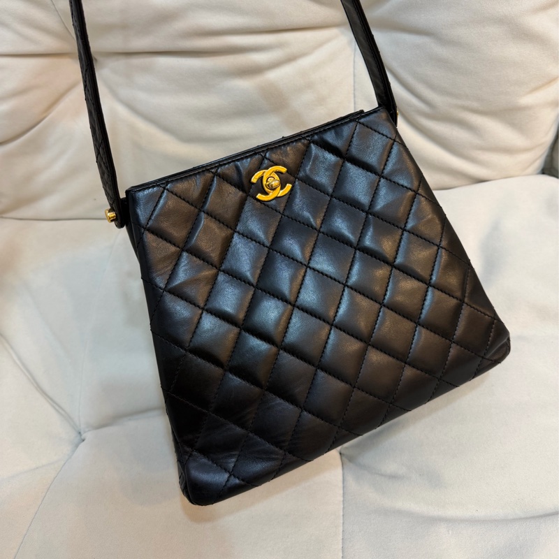 Chanel 香奈兒 雙子星 Kelly Shoulder 單肩 黑金 羊皮-0