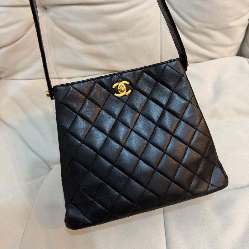 Chanel 香奈兒 雙子星 Kelly Shoulder 單肩 黑金 羊皮-4