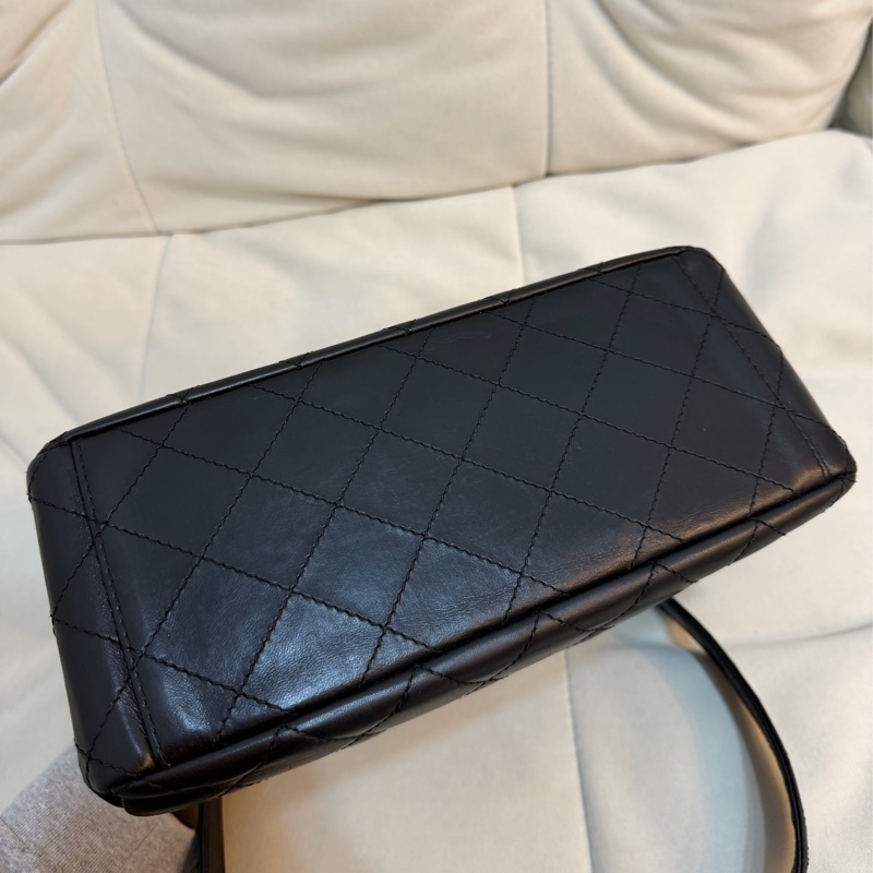 Chanel 香奈兒 雙子星 Kelly Shoulder 單肩 黑金 羊皮-11
