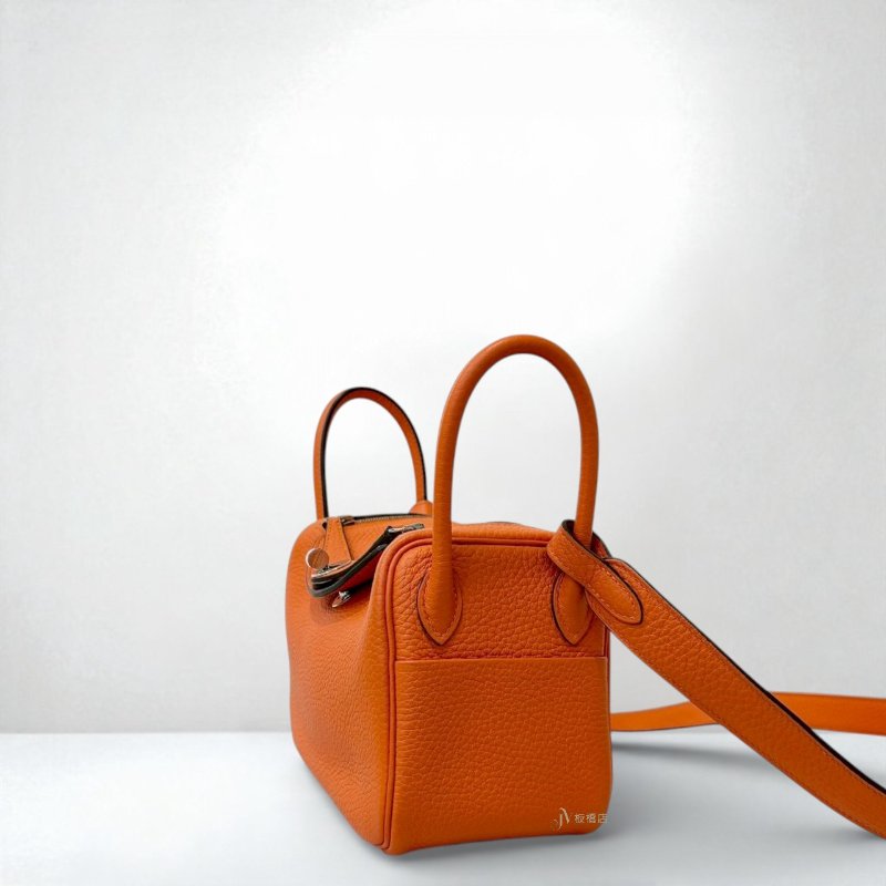 Hermes包包 9J火焰橘TC皮金釦Mini Lindy-1