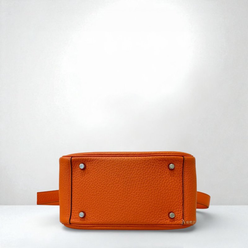 Hermes包包 9J火焰橘TC皮金釦Mini Lindy-4
