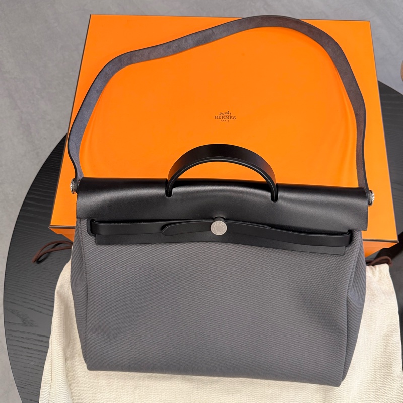 「近全新」2025入,愛馬仕herbag39石板灰-2