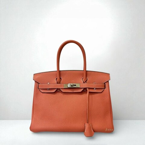 HERMES包包 I5火烈鳥粉色Togo銀釦柏金30cm