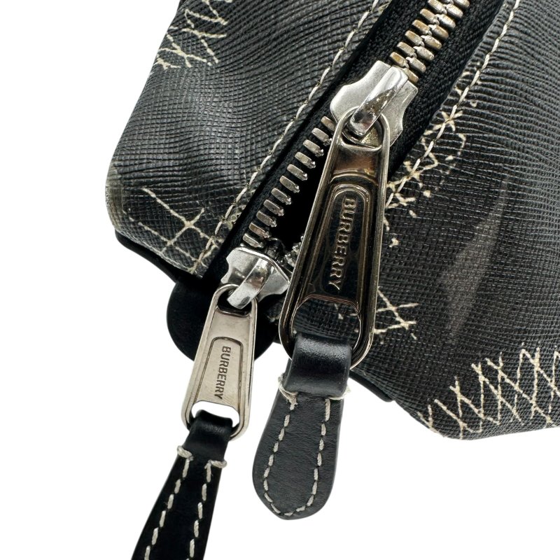 【美收精品】BURBERRY 黑色花紋腰包 C-148【隔月月中將轉賣至日本 上架期限30天】-5