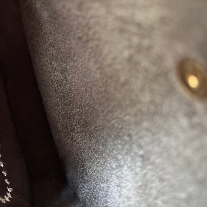 ::HERMES:: K刻 Mini Evelyne 16大象灰小牛皮金釦鏤空洞H LOGO灰背帶肩背斜背包-14