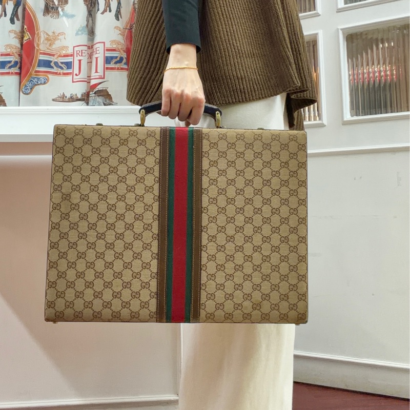 Gucci 手提行李箱 公事包 GG logo 收藏品-1