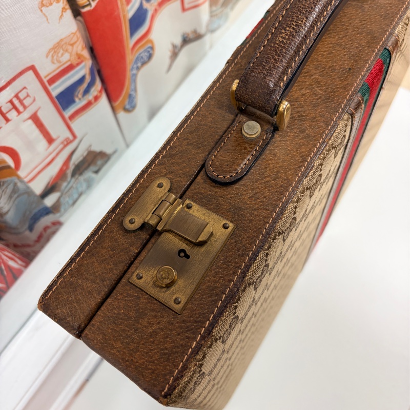 Gucci 手提行李箱 公事包 GG logo 收藏品-4
