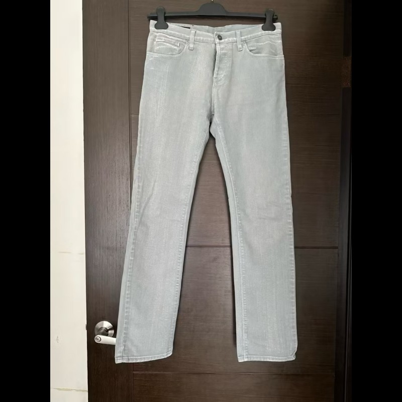 GUCCi精品奢華刷白漸層Skinny牛仔長褲-0