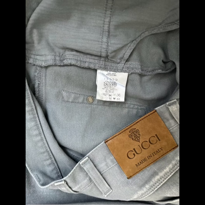 GUCCi精品奢華刷白漸層Skinny牛仔長褲-2