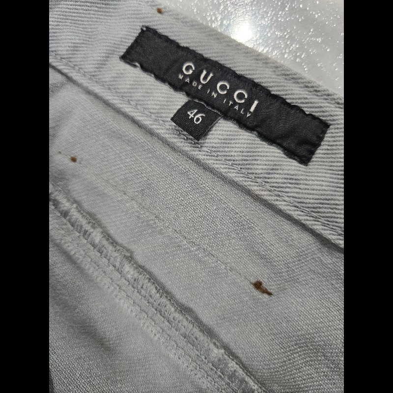 GUCCi精品奢華刷白漸層Skinny牛仔長褲-11