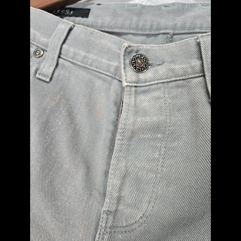 GUCCi精品奢華刷白漸層Skinny牛仔長褲-13