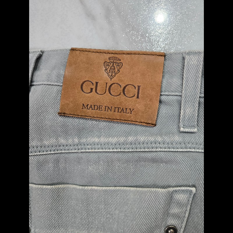 GUCCi精品奢華刷白漸層Skinny牛仔長褲-14
