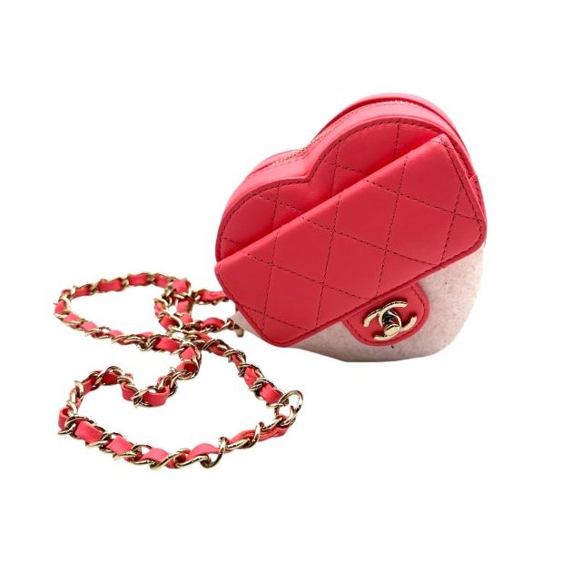 【美收精品】CHANEL 粉色心型小包 C-154【隔月月中將轉賣至日本 上架期限30天】-0
