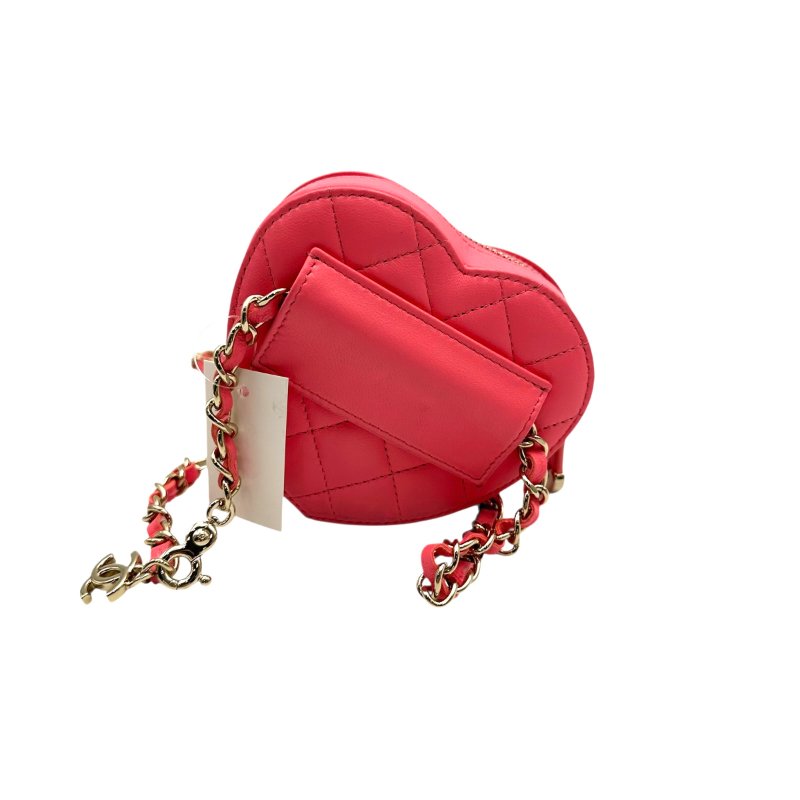 【美收精品】CHANEL 粉色心型小包 C-154【隔月月中將轉賣至日本 上架期限30天】-1