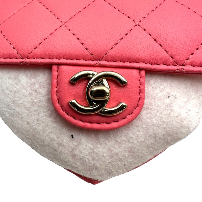 【美收精品】CHANEL 粉色心型小包 C-154【隔月月中將轉賣至日本 上架期限30天】-5