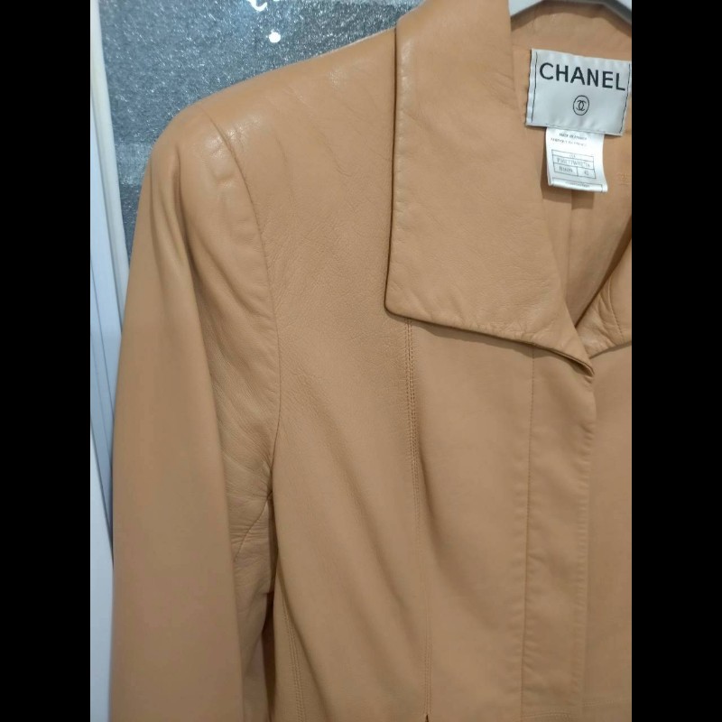 Chanel 駝色羊皮外套-4