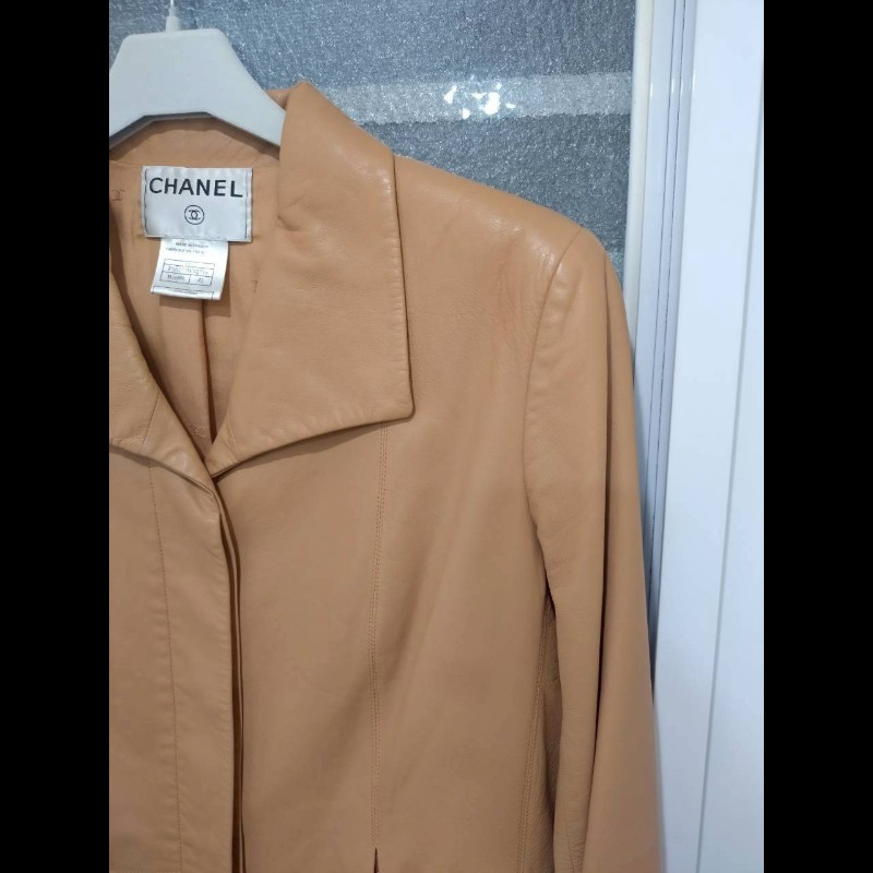 Chanel 駝色羊皮外套-5