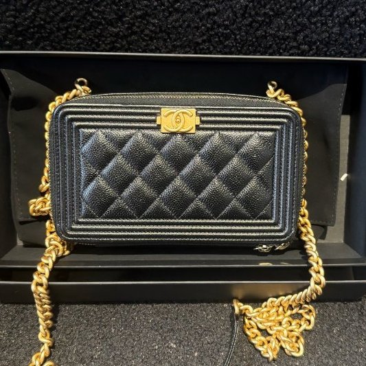 芯片款 香奈兒Leboy WOC黑金-6