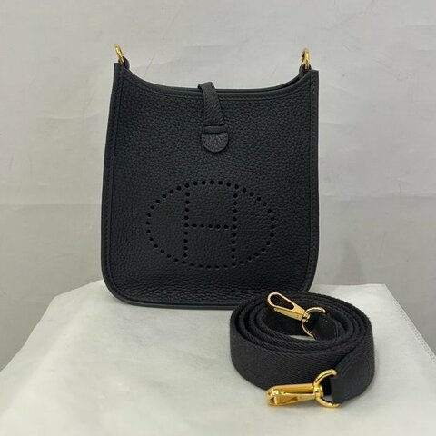 HERMES 3Y深藍Caban Mini Evelyne