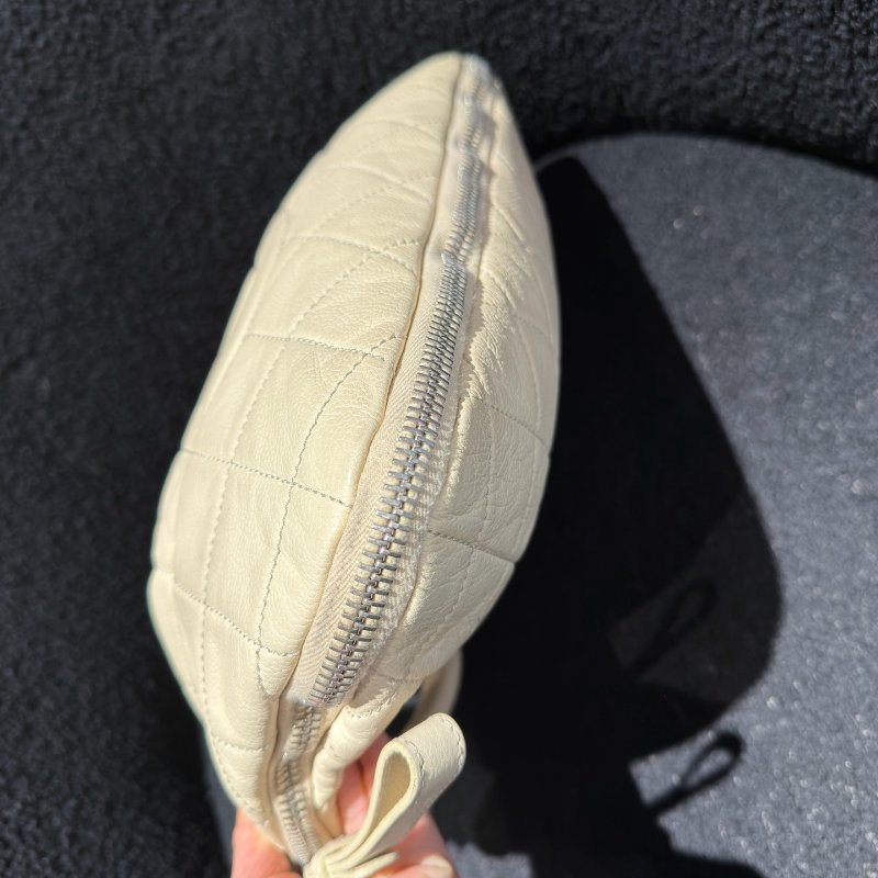 香奈兒Chanel奶油白色大雙C鏈條單肩托特包-8