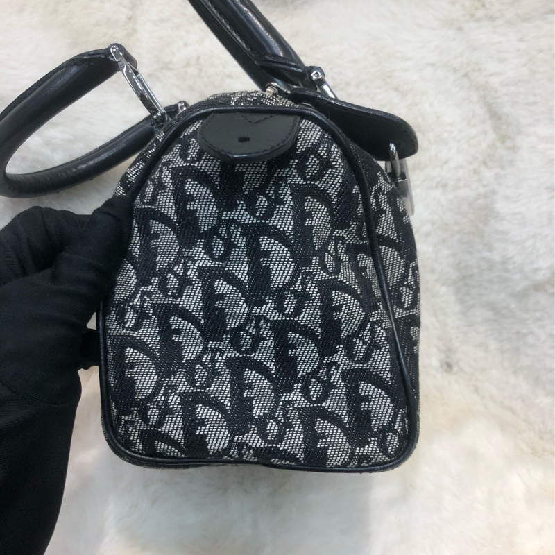 Dior 老花黑色Mini波士頓 XB906-2