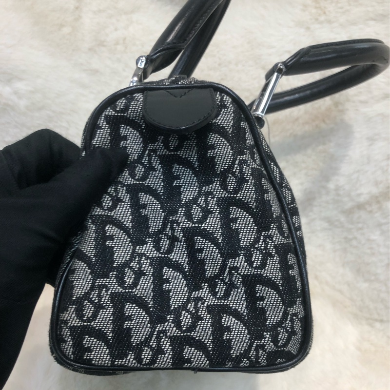 Dior 老花黑色Mini波士頓 XB906-3