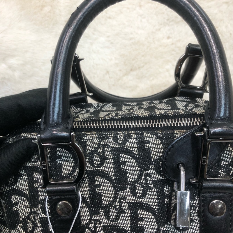 Dior 老花黑色Mini波士頓 XB906-6