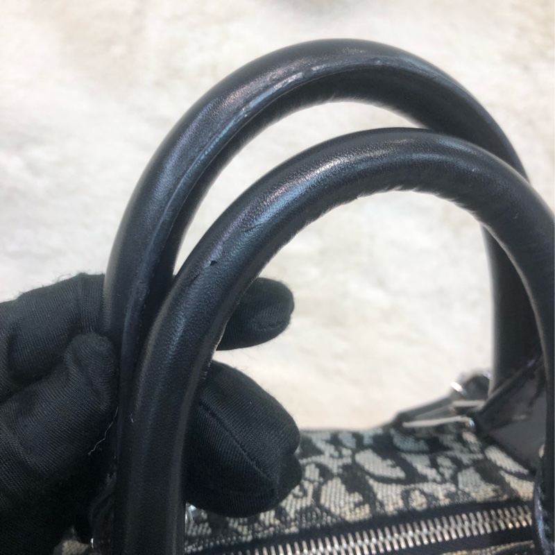 Dior 老花黑色Mini波士頓 XB906-12