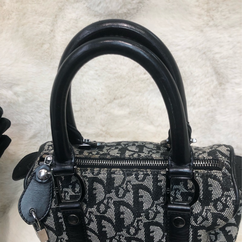 Dior 老花黑色Mini波士頓 XB906-14