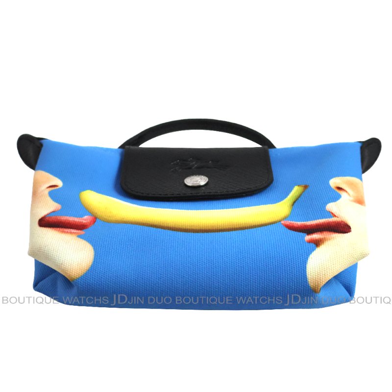 金鐸精品~2502 LONGCHAMP TOILETPAPER聯名系列微笑香蕉圖騰手拿包 全新品-5