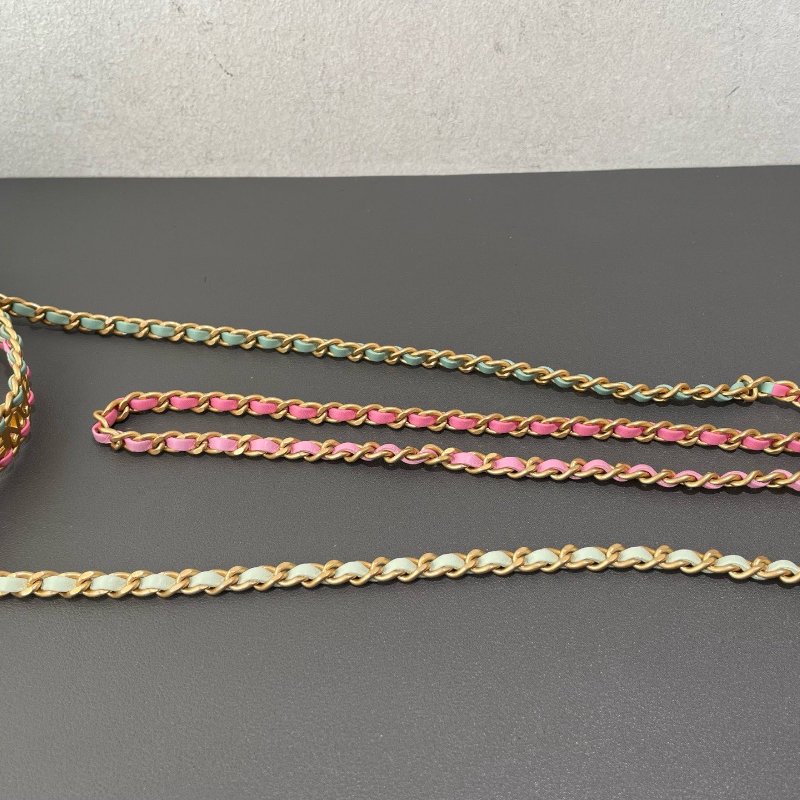 閒置新 Chanel香奈兒彩虹手柄牛油果綠WOC芯片款-19