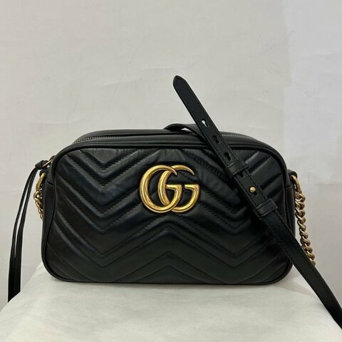 GUCCI黑Marmont相機斜背24cm