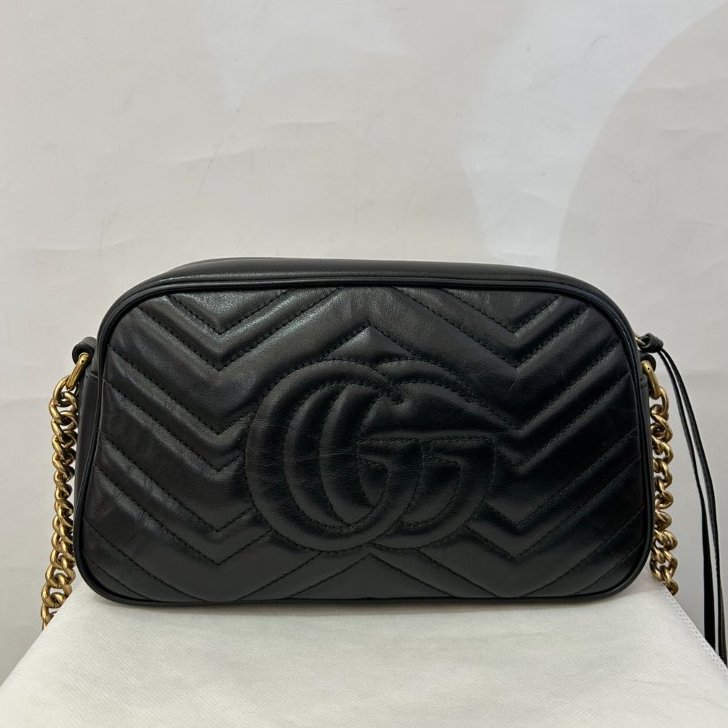 GUCCI黑Marmont相機斜背24cm-2