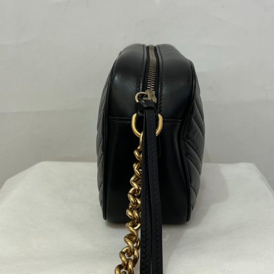 GUCCI黑Marmont相機斜背24cm-3