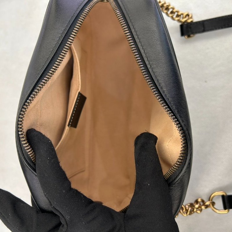 GUCCI黑Marmont相機斜背24cm-6