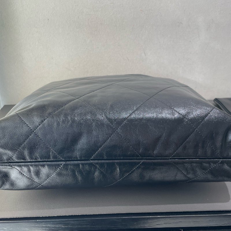 閒置新 Chanel香奈兒22bag黑銀垃圾袋中號芯片款-8